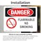 Signmission Flammable No Smoking Danger Sign, Vinyl Decal, 10in W x 7in L, 2PK OS-2PACK-DS-D-710-L-1824 - alternate 3